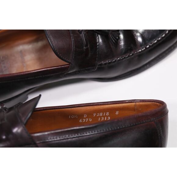 Allen Edmonds Wingham Burgundy Leather Tassel Loafers Mens US 10.5 D main image 6